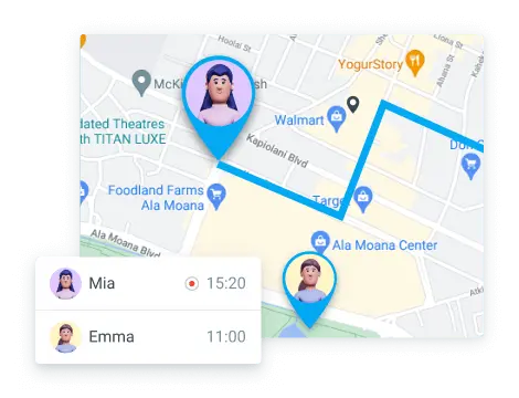 Record clock-in locations and see visited job sites