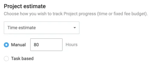 Setting time estimates in Clockify