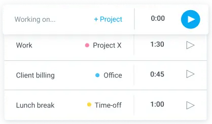 Track time on tasks in real time