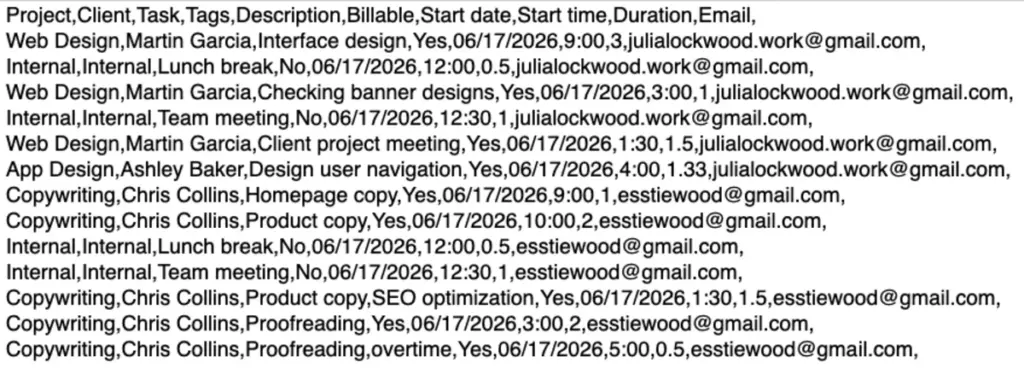CSV file prepped in a text editor