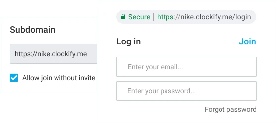 Custom subdomain in Clockify
