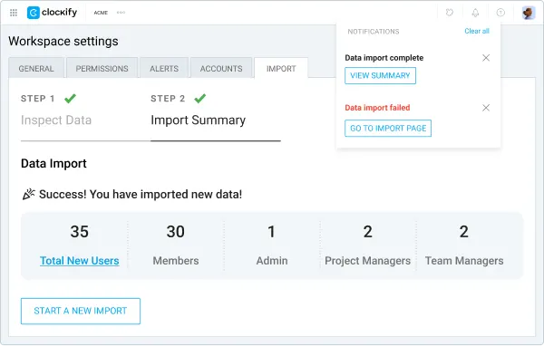 Import users in Clockify