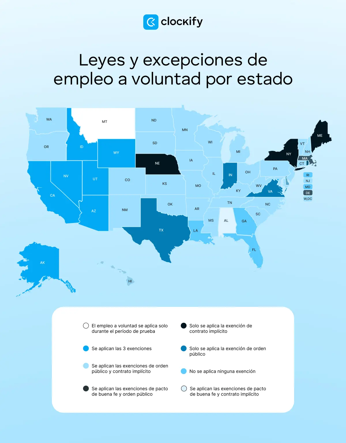 Leyes y excepciones de empleo a voluntad por estado