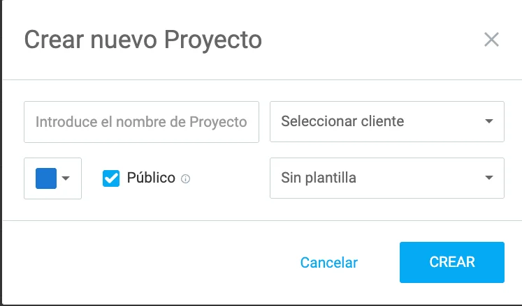 Crea un proyecto en Clockify