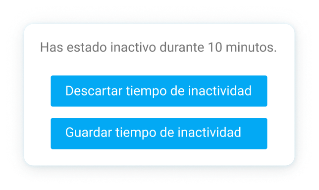 Notificaciones de tiempo de inactividad en Clockify