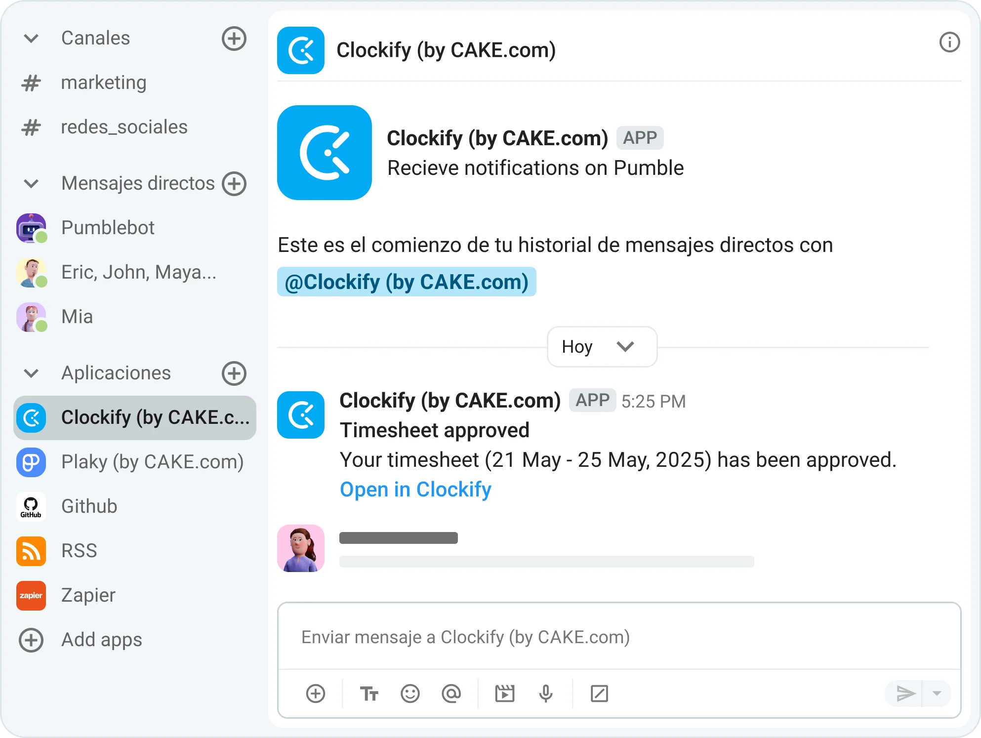 Recibe recordatorios en Pumble