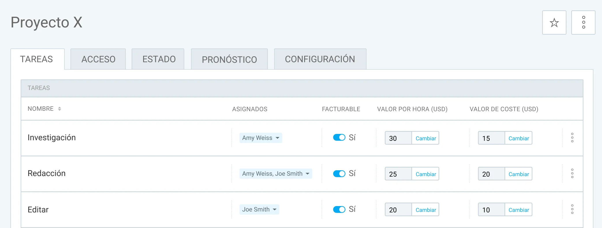 Utiliza las Tareas de Clockify para dividir tu proyecto en partes más pequeñas