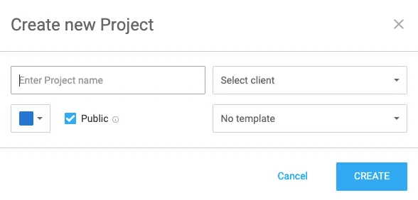 Creating a project in Clockify