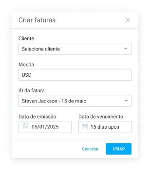 Criando faturas no Clockify