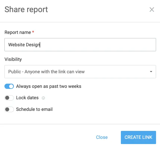 Generating a live link to follow progress on the project