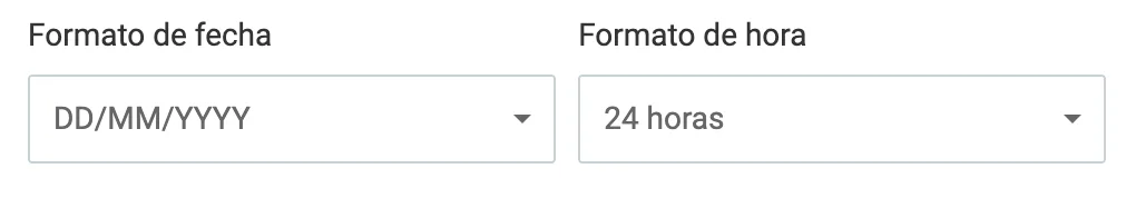 Configuración de fecha y hora