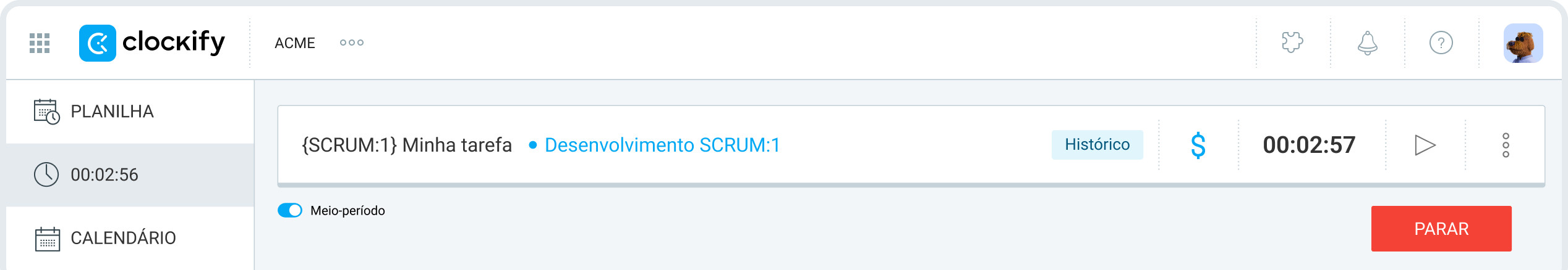 Pare de monitorar o tempo em um ticket do Jira clicando no botão Parar
