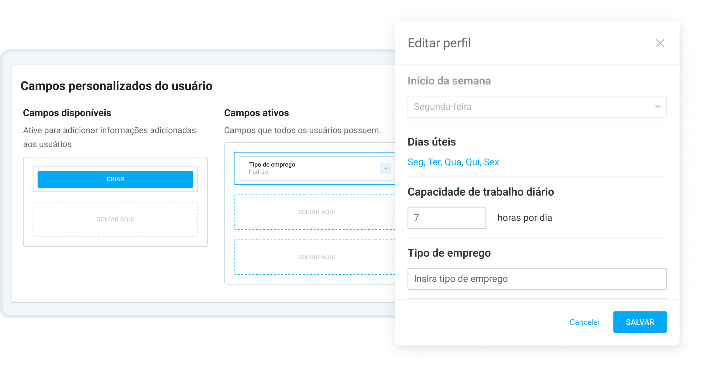 Campos personalizados no Clockify