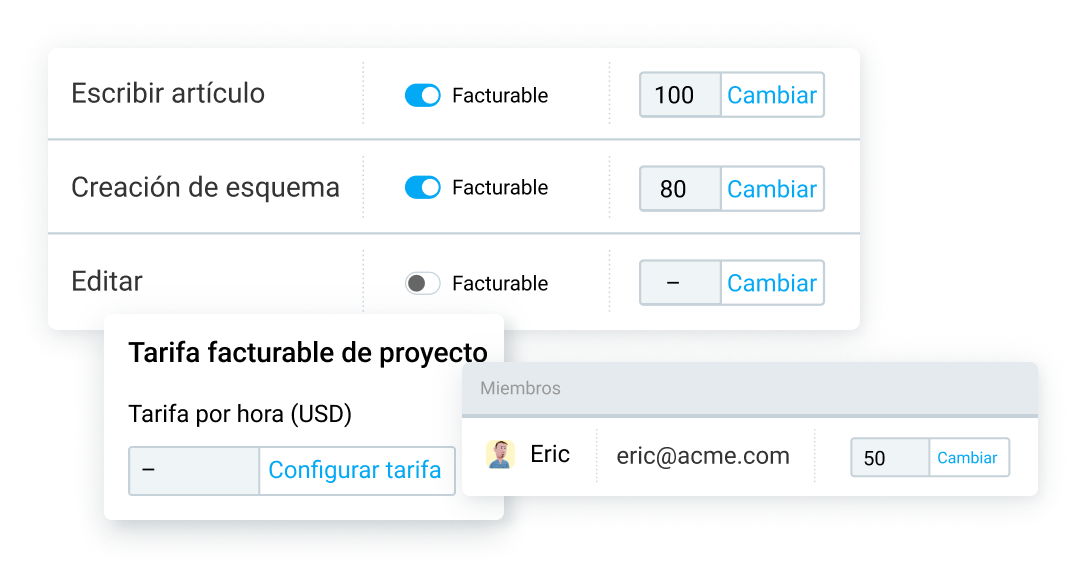 Marca proyectos como facturables/no facturables en Clockify