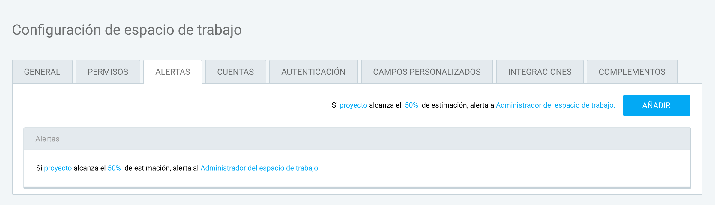 Alertas en Clockify